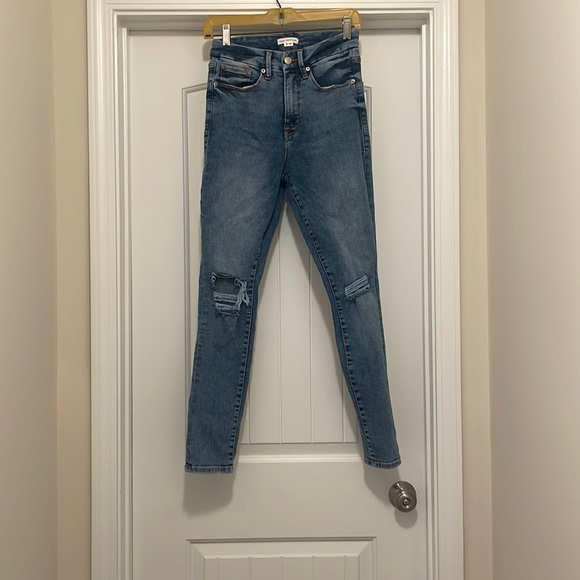 New Good American Good Legs Distressed Skinny Jean Size 8/29 - Picture 1 of 4
